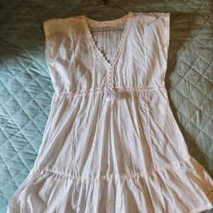 (2 For $30) White V-Neck Swimsuit Cover